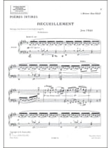 Recueillement - Jean Cras - Partition - Piano